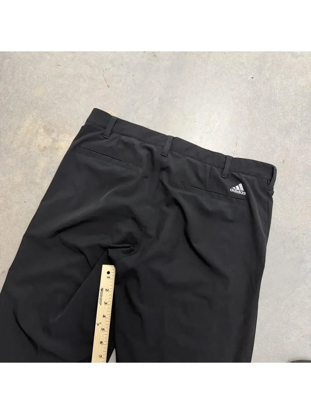 Adidas Golf Pants Mens 34x30 Black Performance Stretch Flat Front Casual
